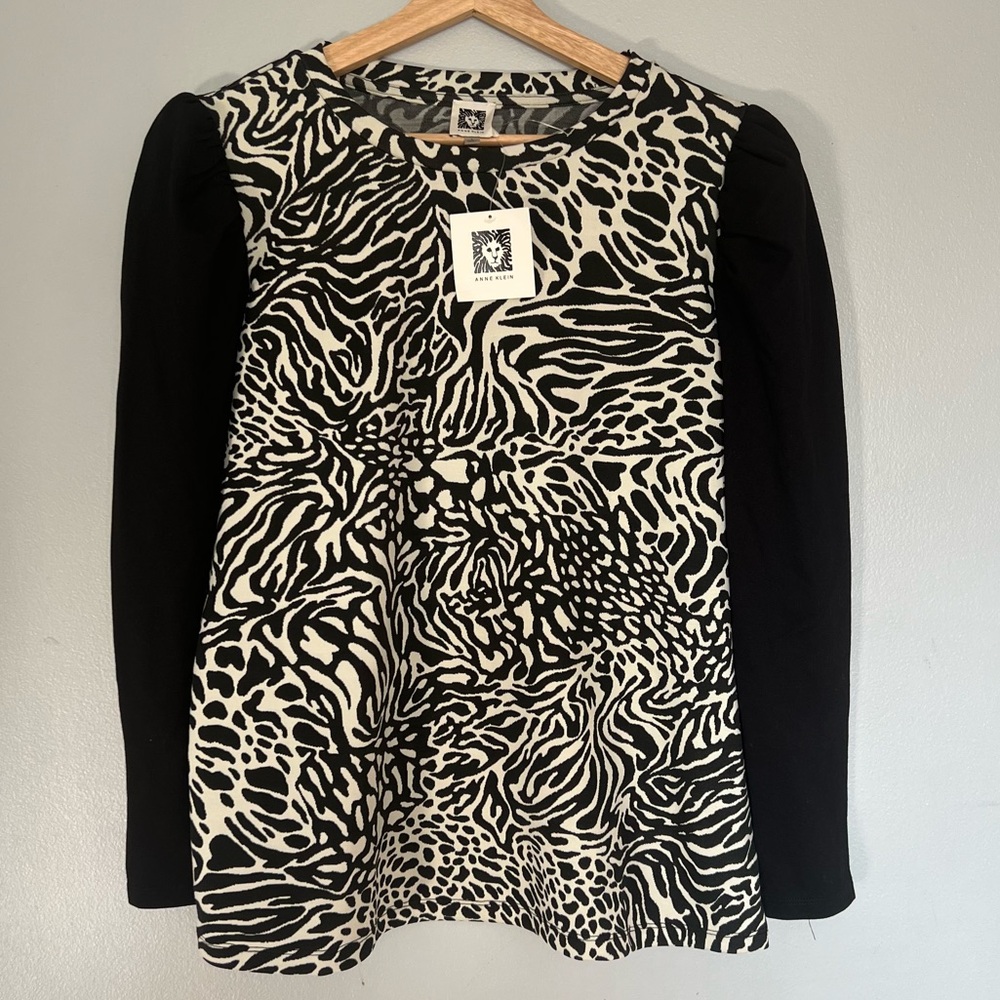 Anne Klein women long sleeve blouse size L